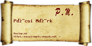 Pécsi Márk névjegykártya